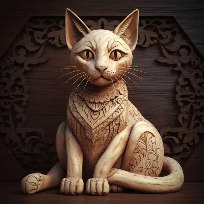 Nature and animals (Javanese cat 1, NATURE_6433) 3D models for cnc
